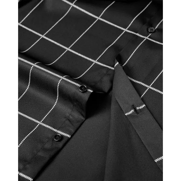 J.VER Men's Plaid Casual Long Sleeve Stretch Dress Shirt Wrinkle-Free Regular Fit Button Down Shirts