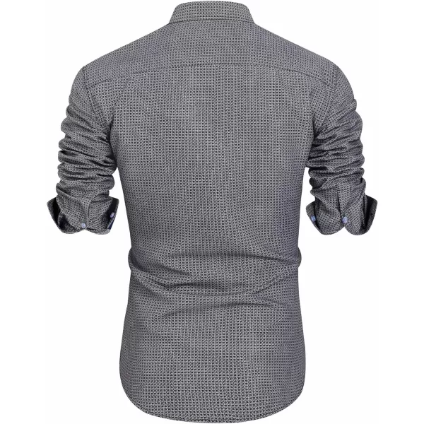 J.VER Men's Printed Dress Shirts Casual Long Sleeve Stylish Button Down Shirt