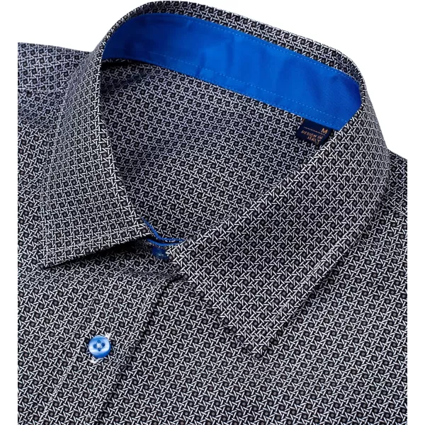 J.VER Men's Printed Dress Shirts Casual Long Sleeve Stylish Button Down Shirt