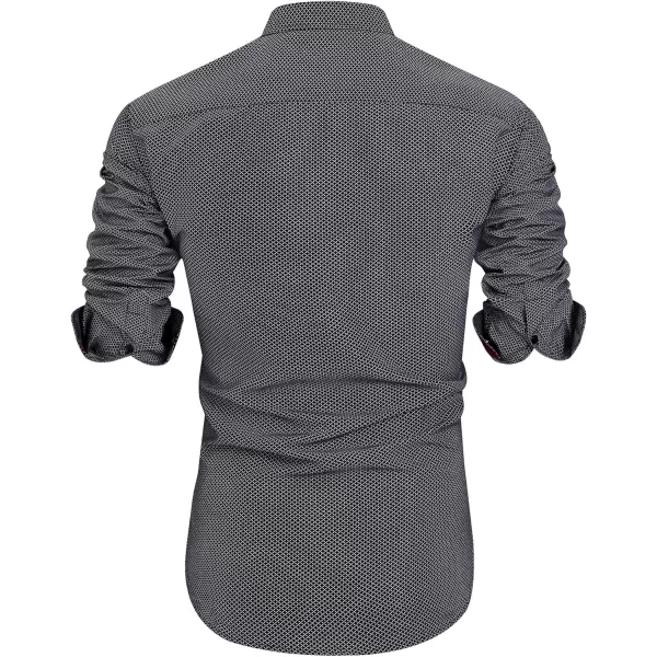 J.VER Men's Printed Dress Shirts Casual Long Sleeve Stylish Button Down Shirt
