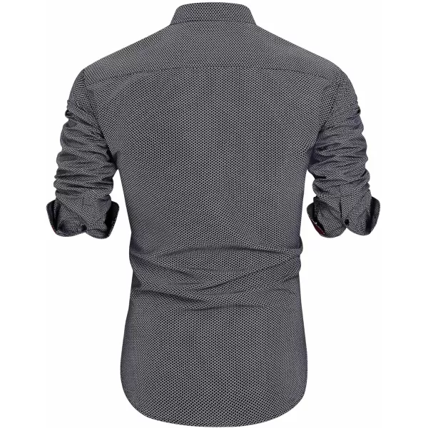 J.VER Men's Printed Dress Shirts Casual Long Sleeve Stylish Button Down Shirt