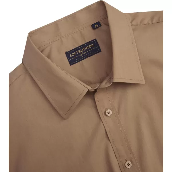J.VER Men's Short Sleeve Dress Shirts Stretch Stain Shield Casual Button Down Shirts Solid Formal Shirt