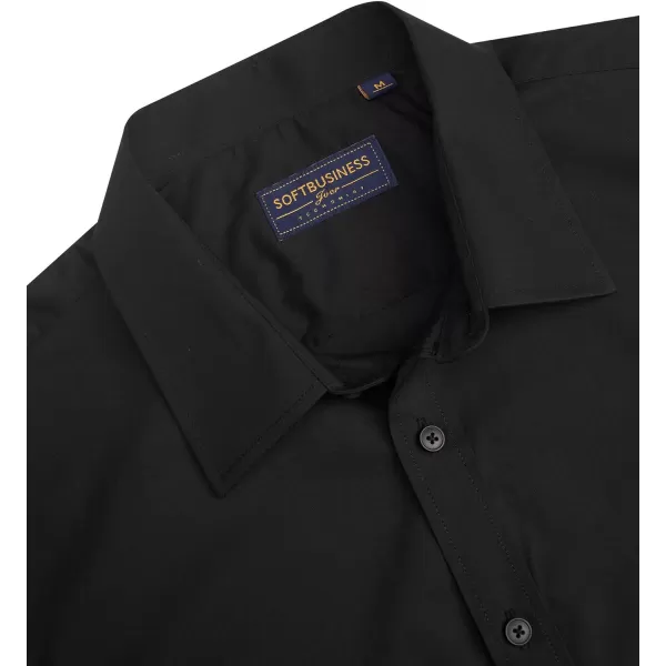J.VER Men's Short Sleeve Dress Shirts Stretch Stain Shield Casual Button Down Shirts Solid Formal Shirt