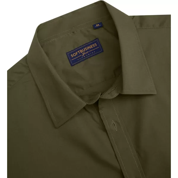 J.VER Men's Short Sleeve Dress Shirts Stretch Stain Shield Casual Button Down Shirts Solid Formal Shirt