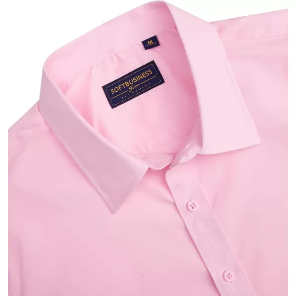 J.VER Men's Short Sleeve Dress Shirts Stretch Stain Shield Casual Button Down Shirts Solid Formal Shirt