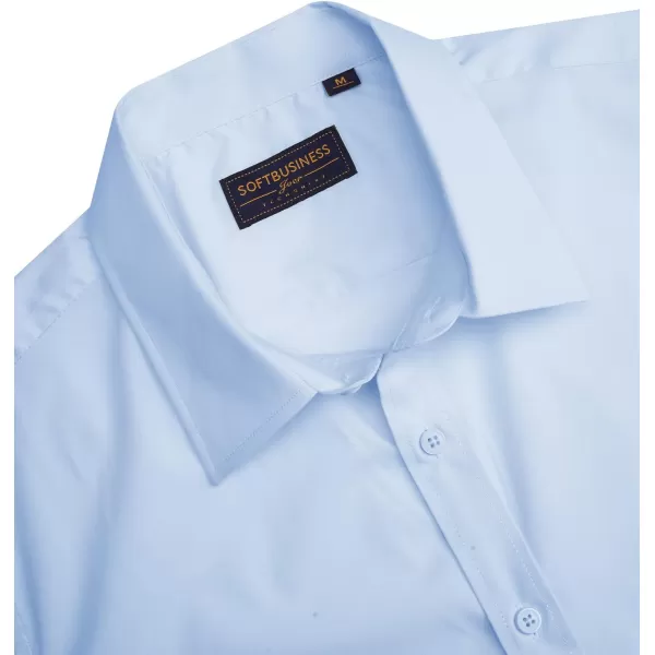 J.VER Men's Short Sleeve Dress Shirts Stretch Stain Shield Casual Button Down Shirts Solid Formal Shirt