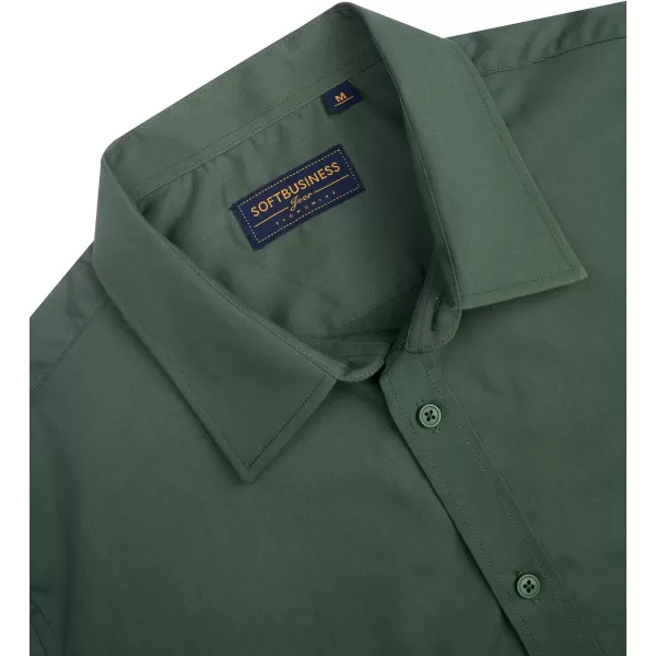J.VER Men's Short Sleeve Dress Shirts Stretch Stain Shield Casual Button Down Shirts Solid Formal Shirt