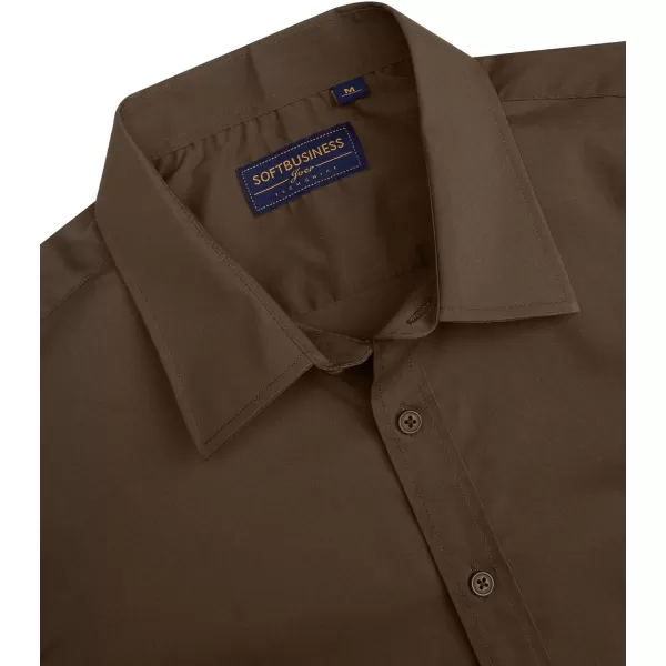 J.VER Men's Short Sleeve Dress Shirts Stretch Stain Shield Casual Button Down Shirts Solid Formal Shirt