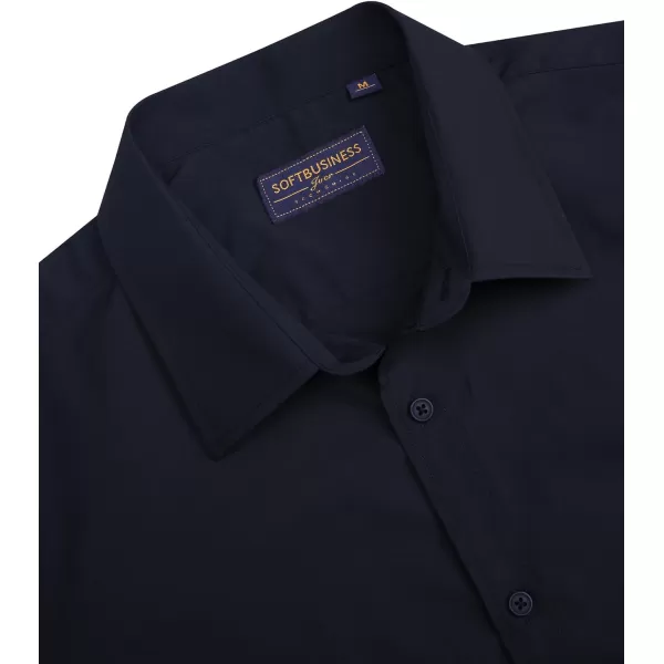J.VER Men's Short Sleeve Dress Shirts Stretch Stain Shield Casual Button Down Shirts Solid Formal Shirt