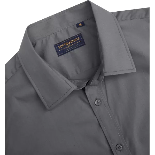 J.VER Men's Short Sleeve Dress Shirts Stretch Stain Shield Casual Button Down Shirts Solid Formal Shirt