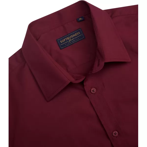 J.VER Men's Short Sleeve Dress Shirts Stretch Stain Shield Casual Button Down Shirts Solid Formal Shirt