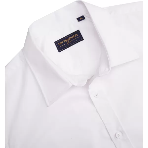 J.VER Men's Short Sleeve Dress Shirts Stretch Stain Shield Casual Button Down Shirts Solid Formal Shirt