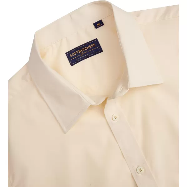 J.VER Men's Short Sleeve Dress Shirts Stretch Stain Shield Casual Button Down Shirts Solid Formal Shirt