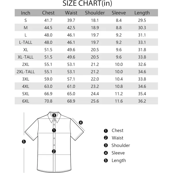 J.VER Men's Short Sleeve Dress Shirts Stretch Stain Shield Casual Button Down Shirts Solid Formal Shirt