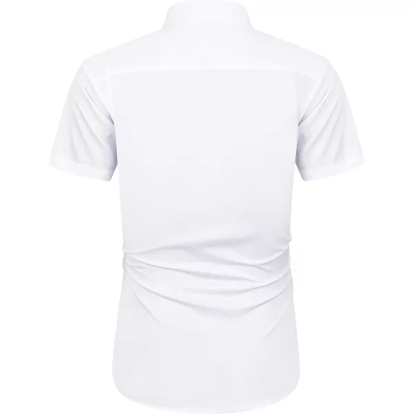 J.VER Men's Short Sleeve Dress Shirts with Pocket Casual Button Down Shirt Wrinkle-Free Stretch Business Shirts