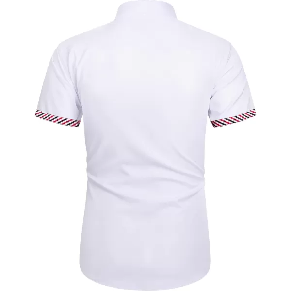 J.VER Men's Short Sleeve Dress Shirts with Pocket Casual Button Down Shirt Wrinkle-Free Stretch Business Shirts