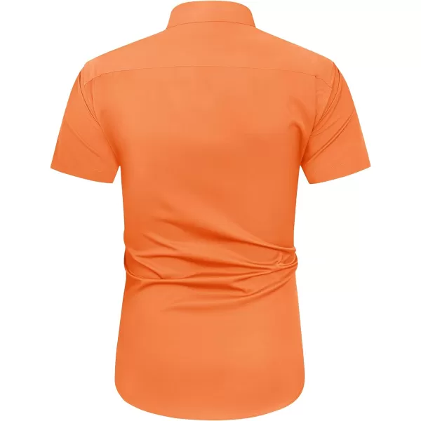 J.VER Men's Short Sleeve Dress Shirts with Pocket Casual Button Down Shirt Wrinkle-Free Stretch Business Shirts