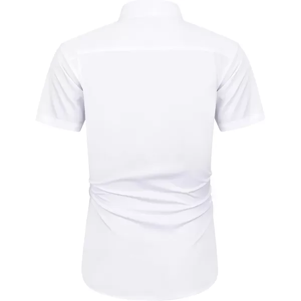 J.VER Men's Short Sleeve Dress Shirts with Pocket Casual Button Down Shirt Wrinkle-Free Stretch Business Shirts