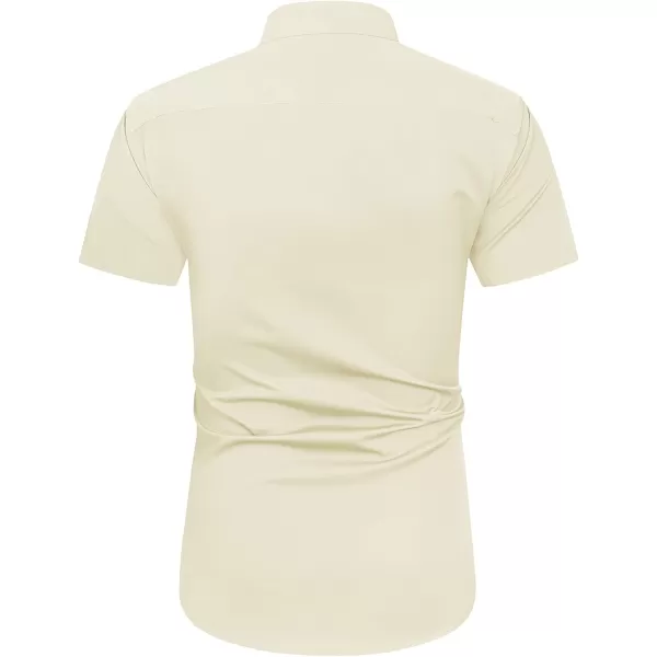 J.VER Men's Short Sleeve Dress Shirts with Pocket Casual Button Down Shirt Wrinkle-Free Stretch Business Shirts