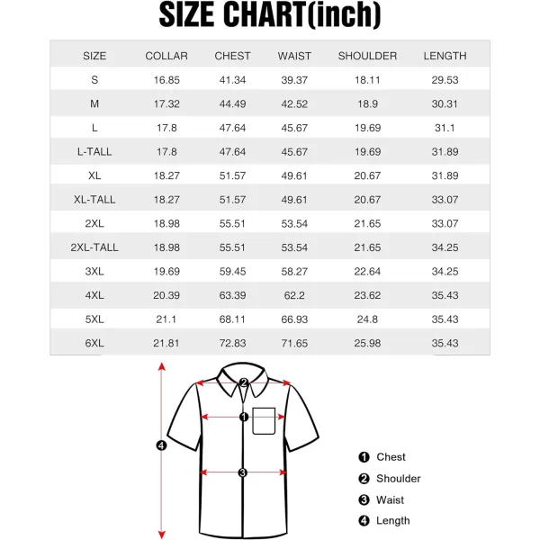 J.VER Men's Short Sleeve Dress Shirts with Pocket Casual Button Down Shirt Wrinkle-Free Stretch Business Shirts