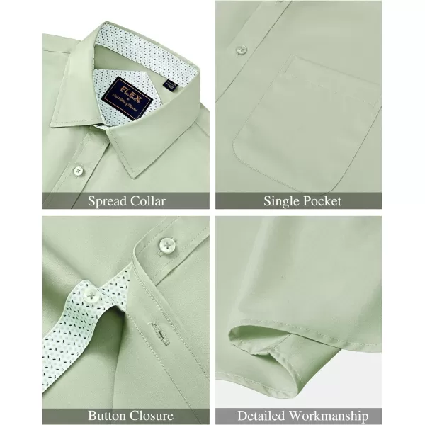 J.VER Men's Short Sleeve Dress Shirts with Pocket Casual Button Down Shirt Wrinkle-Free Stretch Business Shirts