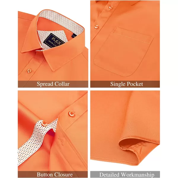 J.VER Men's Short Sleeve Dress Shirts with Pocket Casual Button Down Shirt Wrinkle-Free Stretch Business Shirts