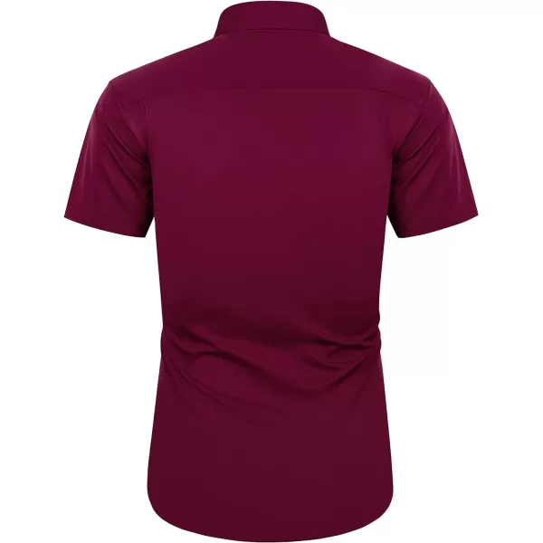 J.VER Men's Short Sleeve Dress Shirts with Pocket Casual Button Down Shirt Wrinkle-Free Stretch Business Shirts