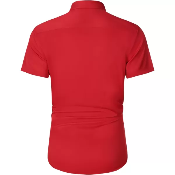 J.VER Men's Short Sleeve Dress Shirts with Pocket Casual Button Down Shirt Wrinkle-Free Stretch Business Shirts