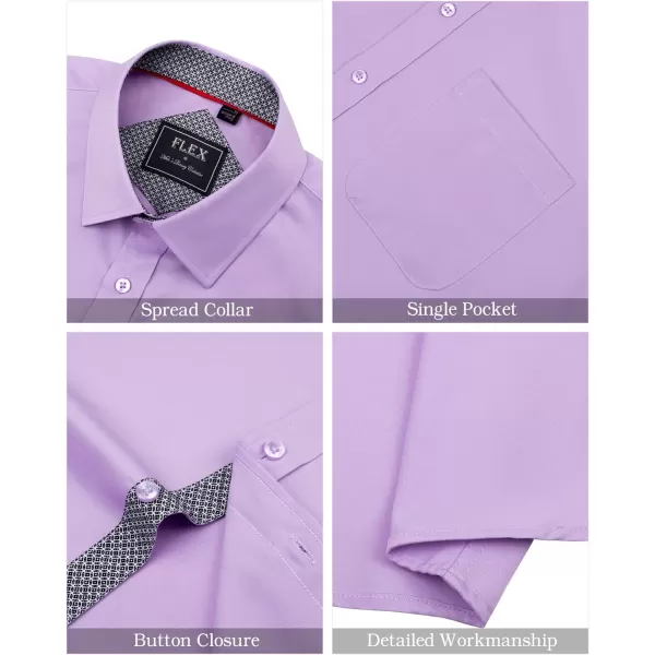 J.VER Men's Short Sleeve Dress Shirts with Pocket Casual Button Down Shirt Wrinkle-Free Stretch Business Shirts
