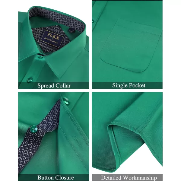 J.VER Men's Short Sleeve Dress Shirts with Pocket Casual Button Down Shirt Wrinkle-Free Stretch Business Shirts