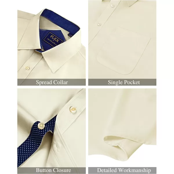 J.VER Men's Short Sleeve Dress Shirts with Pocket Casual Button Down Shirt Wrinkle-Free Stretch Business Shirts