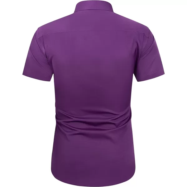 J.VER Men's Short Sleeve Dress Shirts with Pocket Casual Button Down Shirt Wrinkle-Free Stretch Business Shirts