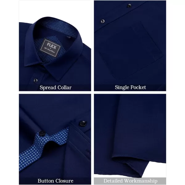 J.VER Men's Short Sleeve Dress Shirts with Pocket Casual Button Down Shirt Wrinkle-Free Stretch Business Shirts