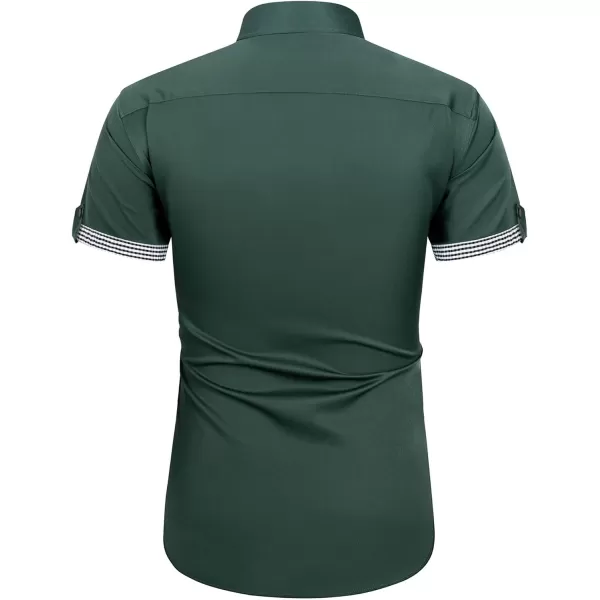 J.VER Men's Short Sleeve Dress Shirts with Pocket Casual Button Down Shirt Wrinkle-Free Stretch Business Shirts