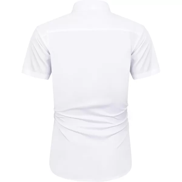 J.VER Men's Short Sleeve Dress Shirts with Pocket Casual Button Down Shirt Wrinkle-Free Stretch Business Shirts