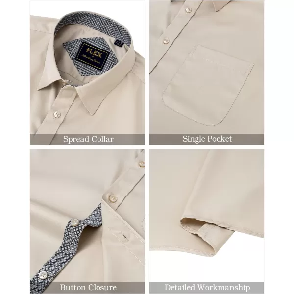 J.VER Men's Short Sleeve Dress Shirts with Pocket Casual Button Down Shirt Wrinkle-Free Stretch Business Shirts