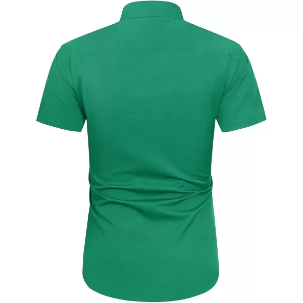 J.VER Men's Short Sleeve Dress Shirts with Pocket Casual Button Down Shirt Wrinkle-Free Stretch Business Shirts