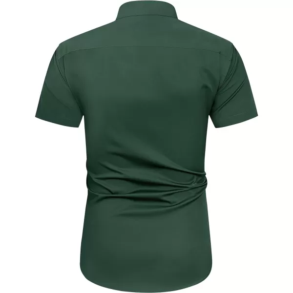 J.VER Men's Short Sleeve Dress Shirts with Pocket Casual Button Down Shirt Wrinkle-Free Stretch Business Shirts