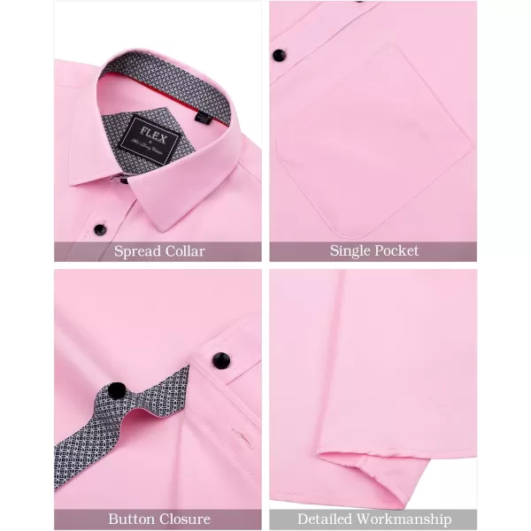 J.VER Men's Short Sleeve Dress Shirts with Pocket Casual Button Down Shirt Wrinkle-Free Stretch Business Shirts