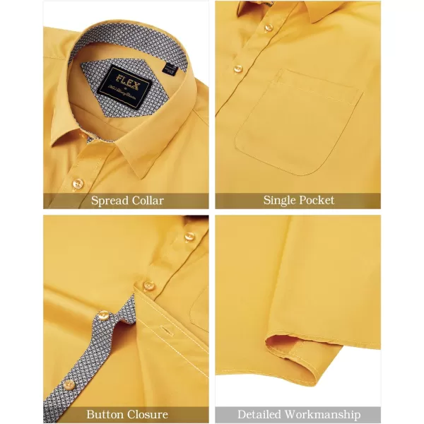J.VER Men's Short Sleeve Dress Shirts with Pocket Casual Button Down Shirt Wrinkle-Free Stretch Business Shirts