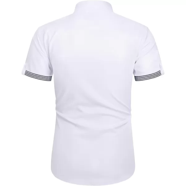 J.VER Men's Short Sleeve Dress Shirts with Pocket Casual Button Down Shirt Wrinkle-Free Stretch Business Shirts