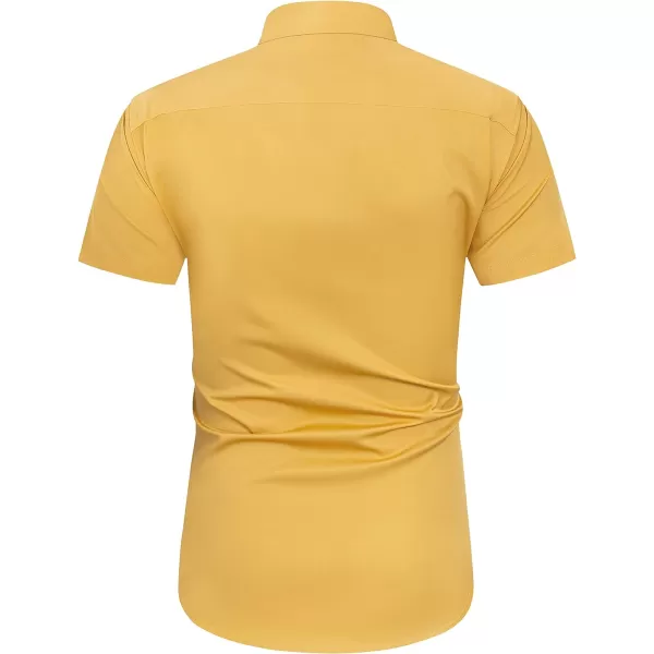 J.VER Men's Short Sleeve Dress Shirts with Pocket Casual Button Down Shirt Wrinkle-Free Stretch Business Shirts