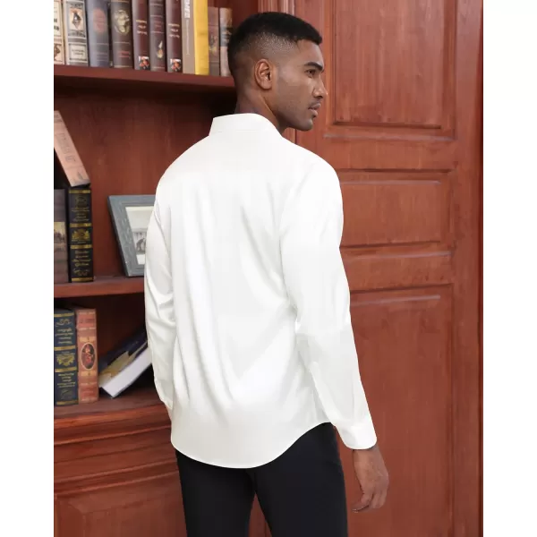 J.VER Men's Silk Satin Long Sleeve Dress Shirts Shiny Casual Button Down Shirt Luxury Party Prom Shirts