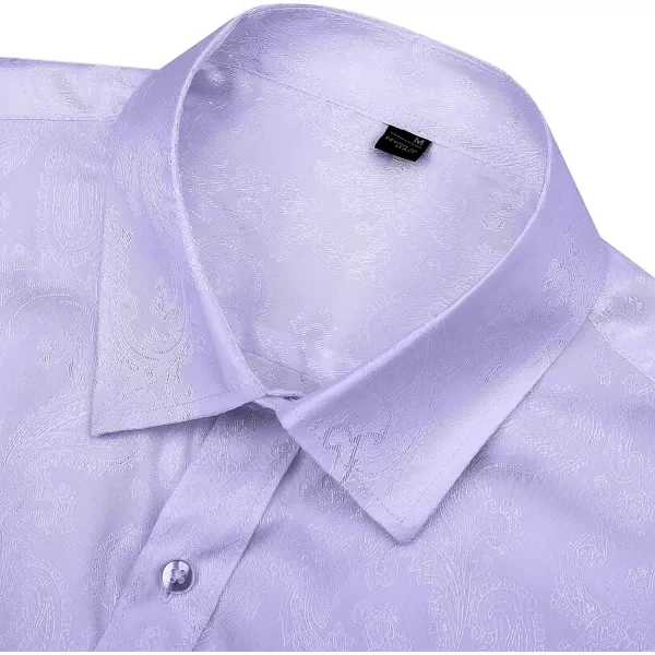 J.VER Men's Silk Satin Long Sleeve Dress Shirts Shiny Casual Button Down Shirt Luxury Party Prom Shirts