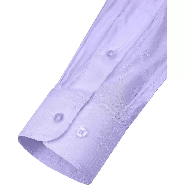 J.VER Men's Silk Satin Long Sleeve Dress Shirts Shiny Casual Button Down Shirt Luxury Party Prom Shirts