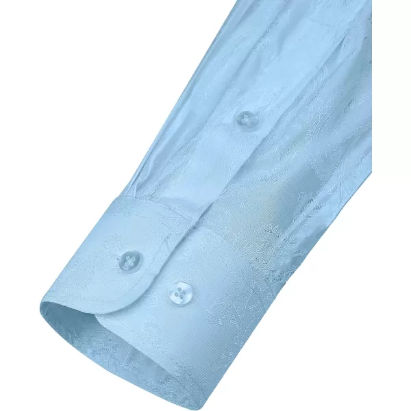 J.VER Men's Silk Satin Long Sleeve Dress Shirts Shiny Casual Button Down Shirt Luxury Party Prom Shirts