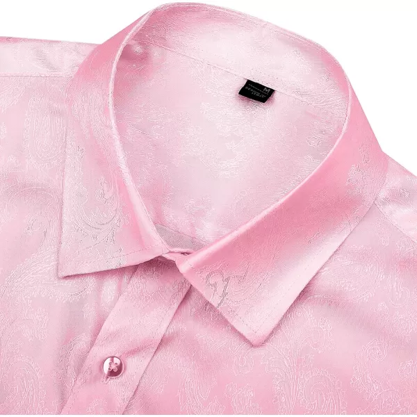 J.VER Men's Silk Satin Long Sleeve Dress Shirts Shiny Casual Button Down Shirt Luxury Party Prom Shirts