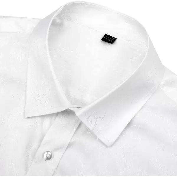 J.VER Men's Silk Satin Long Sleeve Dress Shirts Shiny Casual Button Down Shirt Luxury Party Prom Shirts