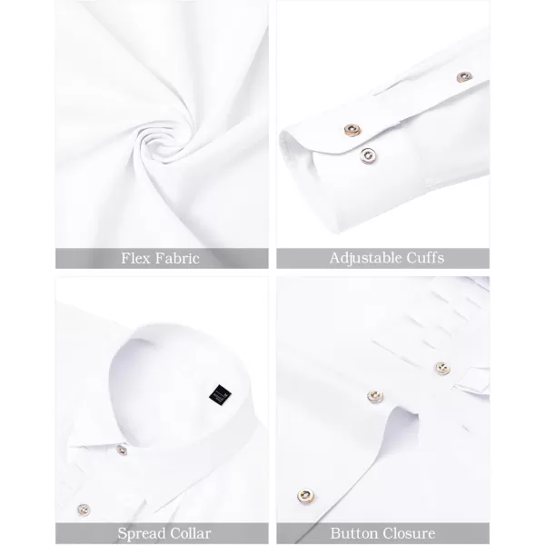J.VER Men's Tuxedo Shirt Formal Dress Shirt Pleated Long Sleeve Button Down Shirts for Prom Party Wedding