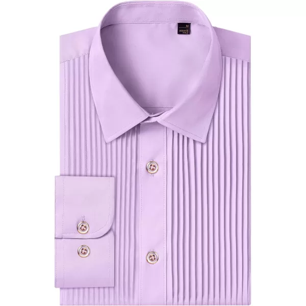J.VER Men's Tuxedo Shirt Formal Dress Shirt Pleated Long Sleeve Button Down Shirts for Prom Party Wedding